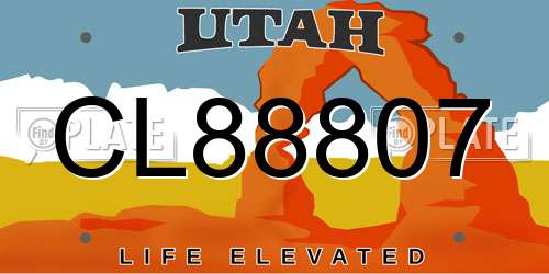 CL88807 Utah License Plate