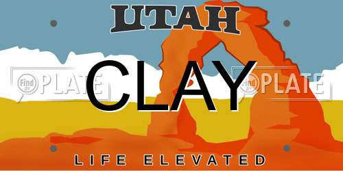 CLAY Utah License Plate