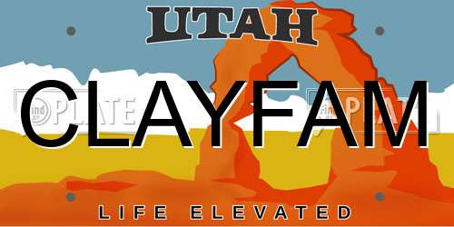 CLAYFAM Utah License Plate