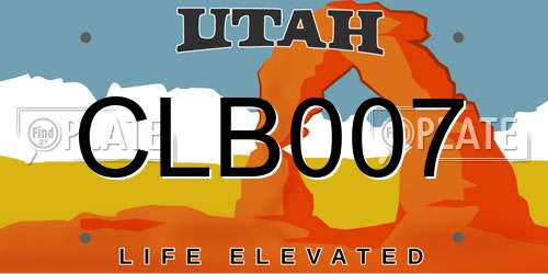 CLB007 Utah License Plate