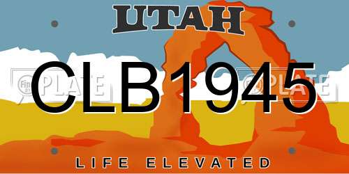 CLB1945 Utah License Plate