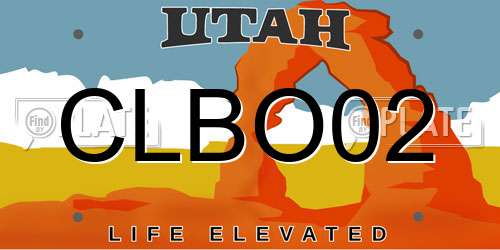 CLBO02 Utah License Plate
