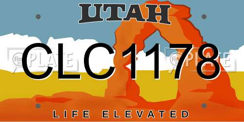 CLC1178 Utah License Plate
