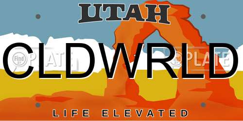 CLDWRLD Utah License Plate