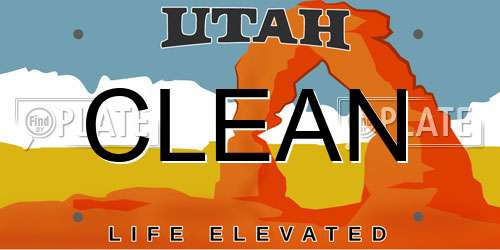 CLEAN Utah License Plate