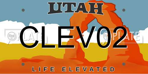 CLEV02 Utah License Plate