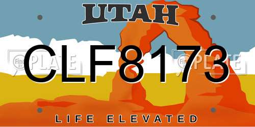 CLF8173 Utah License Plate