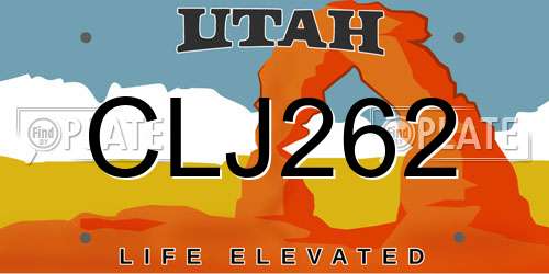 CLJ262 Utah License Plate