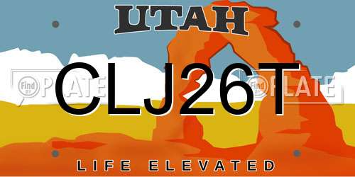 CLJ26T Utah License Plate