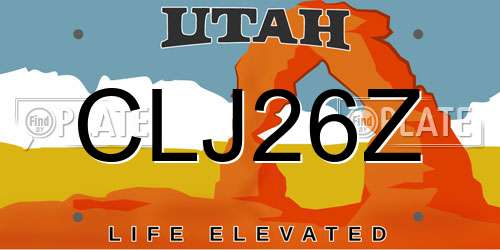 CLJ26Z Utah License Plate