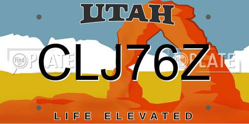 CLJ76Z Utah License Plate