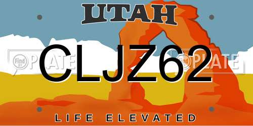 CLJZ62 Utah License Plate