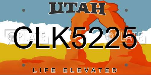 CLK5225 Utah License Plate