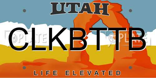 CLKBTTB Utah License Plate