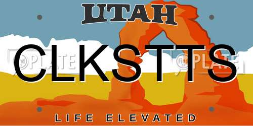 CLKSTTS Utah License Plate