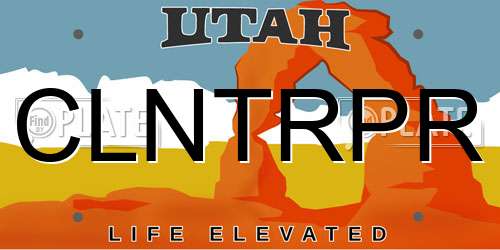 CLNTRPR Utah License Plate