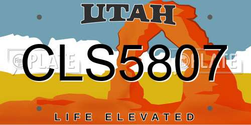 CLS5807 Utah License Plate