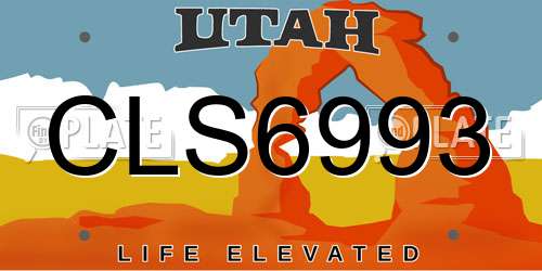 CLS6993 Utah License Plate