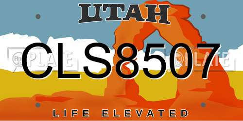 CLS8507 Utah License Plate