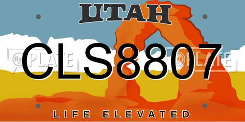 CLS8807 Utah License Plate