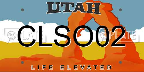 CLSO02 Utah License Plate