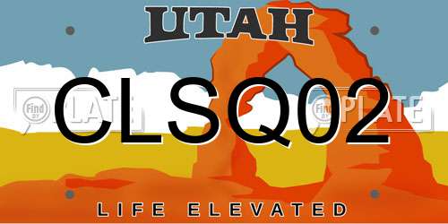 CLSQ02 Utah License Plate