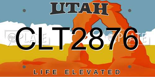 CLT2876 Utah License Plate