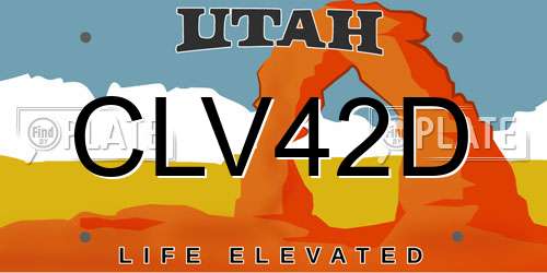 CLV42D Utah License Plate