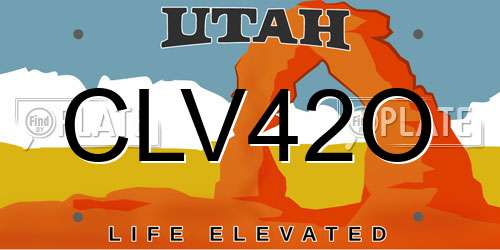 CLV42O Utah License Plate