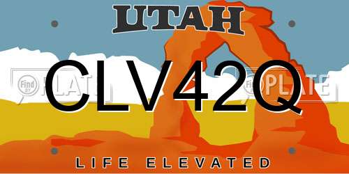 CLV42Q Utah License Plate