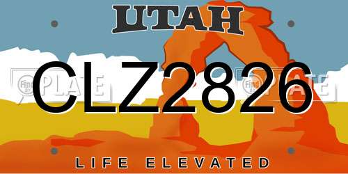CLZ2826 Utah License Plate