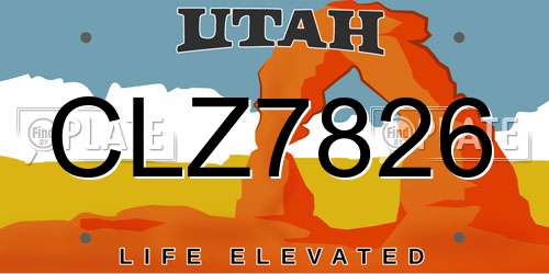 CLZ7826 Utah License Plate