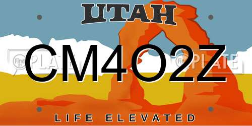 CM4O2Z Utah License Plate