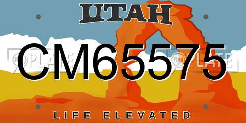 CM65575 Utah License Plate