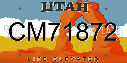 CM71872 Utah License Plate