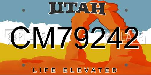 CM79242 Utah License Plate