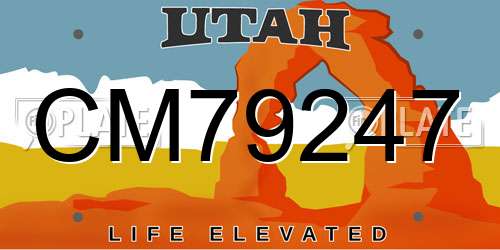 CM79247 Utah License Plate