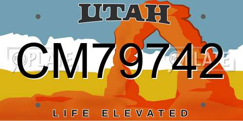 CM79742 Utah License Plate