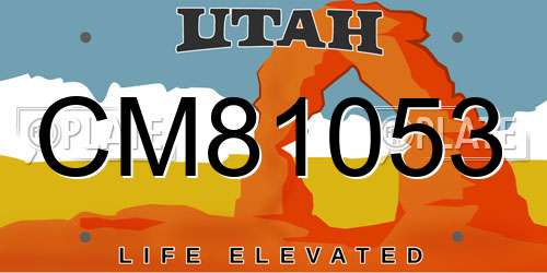 CM81053 Utah License Plate
