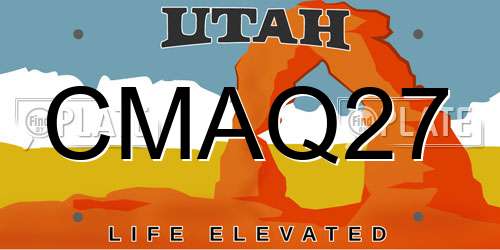 CMAQ27 Utah License Plate