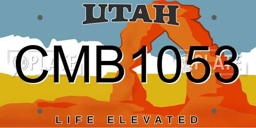 CMB1053 Utah License Plate