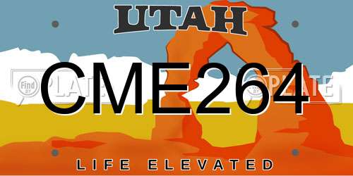 CME264 Utah License Plate