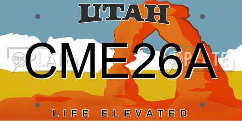 CME26A Utah License Plate