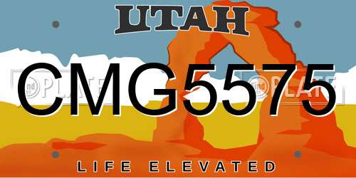 CMG5575 Utah License Plate