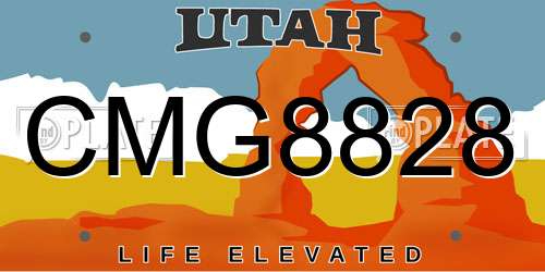 CMG8828 Utah License Plate