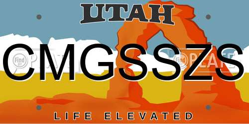 CMGSSZS Utah License Plate