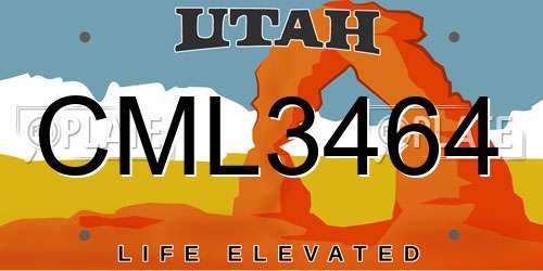 CML3464 Utah License Plate