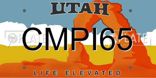 CMPI65 Utah License Plate