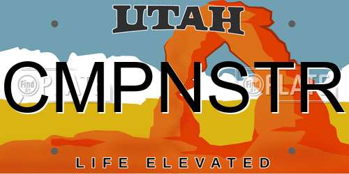 CMPNSTR Utah License Plate