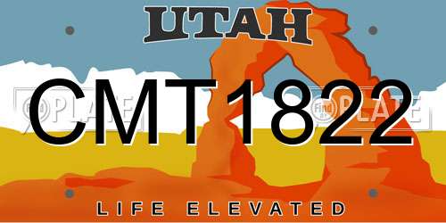 CMT1822 Utah License Plate